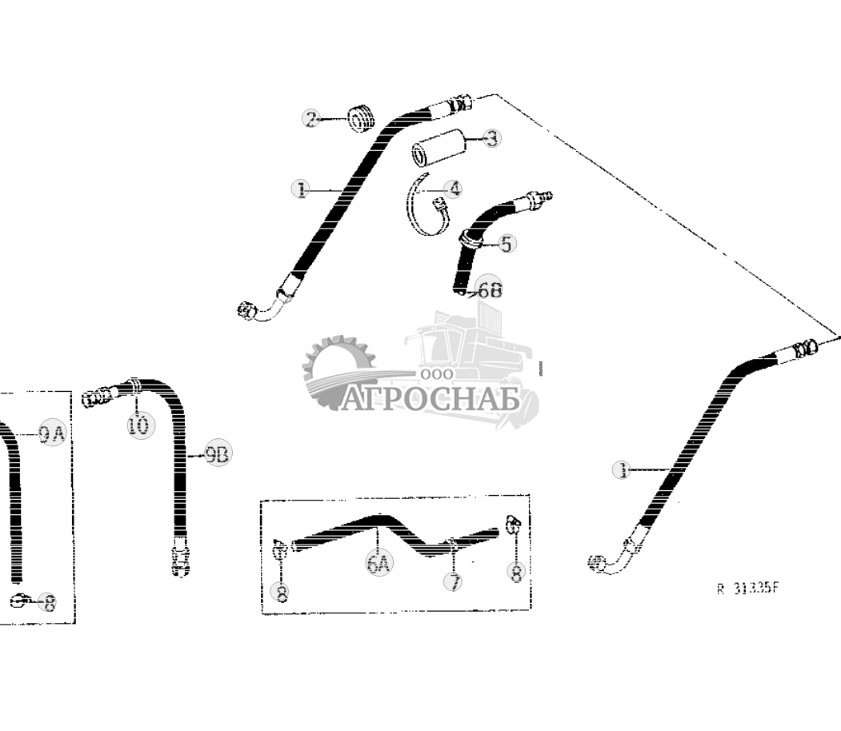 Rear Steering Oil Line And Hoses 